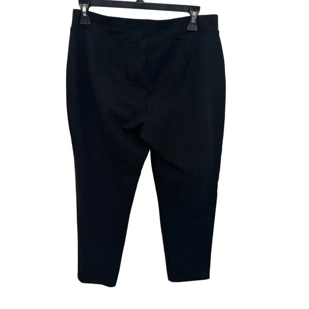 EILEEN FISHER Stretch Ponte Pull-On Pants in Black // Medium Petite